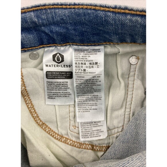 Levis Jeans Mens 32x32 Blue Denim Slim Straight Mid Rise Medium Wash Stretch 511 - Picture 5 of 10